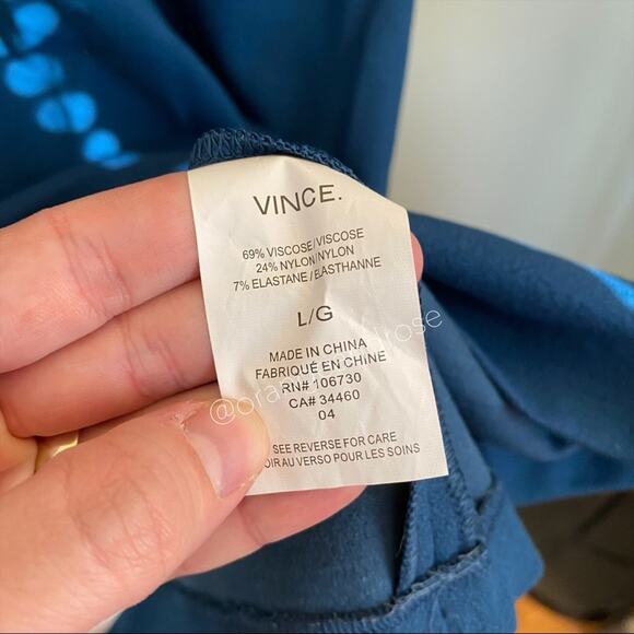 VINCE. Teal Blue Crewneck Long Sleeve Knee Length Bodycon Sheath Mini Dress L - Picture 12 of 13